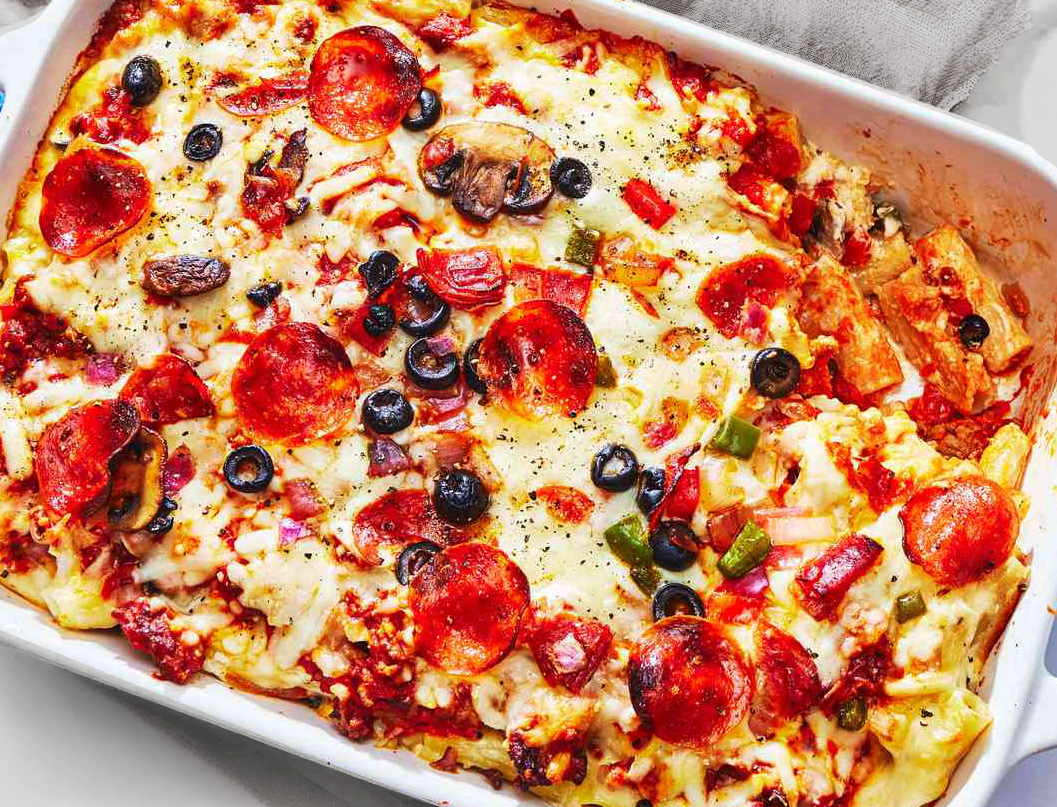 Loaded Pepperoni and Vegetable Pasta Bake